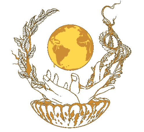 CultureQuest emblem: open hands holding a golden globe, framed by leafy vines